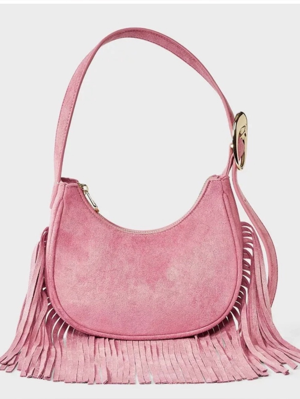 Universal Threads Pink Suede Fringe Shoulder Bag - Women Western